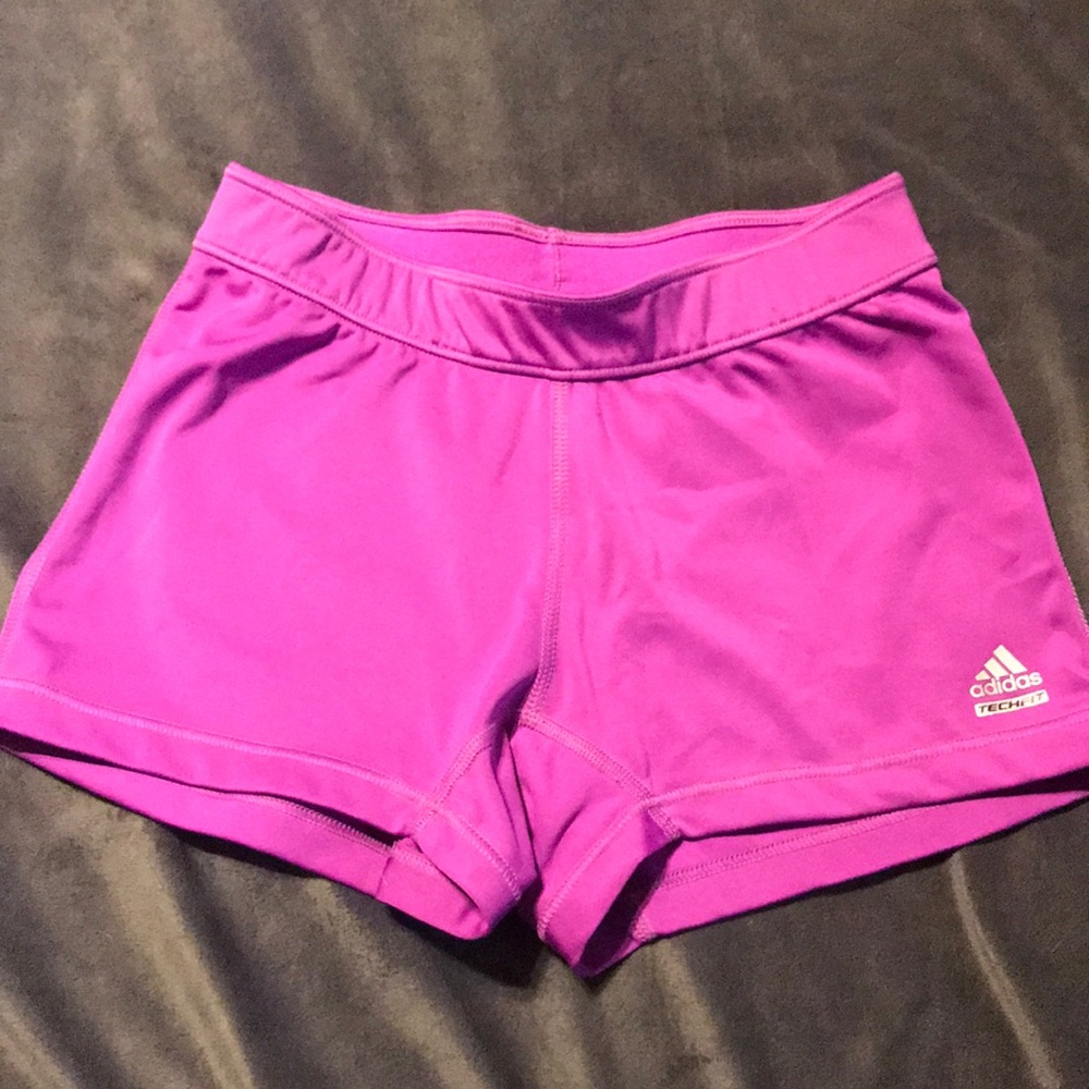 Adidas purple “spandex” athletic shorts medium
